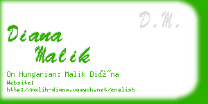 diana malik business card